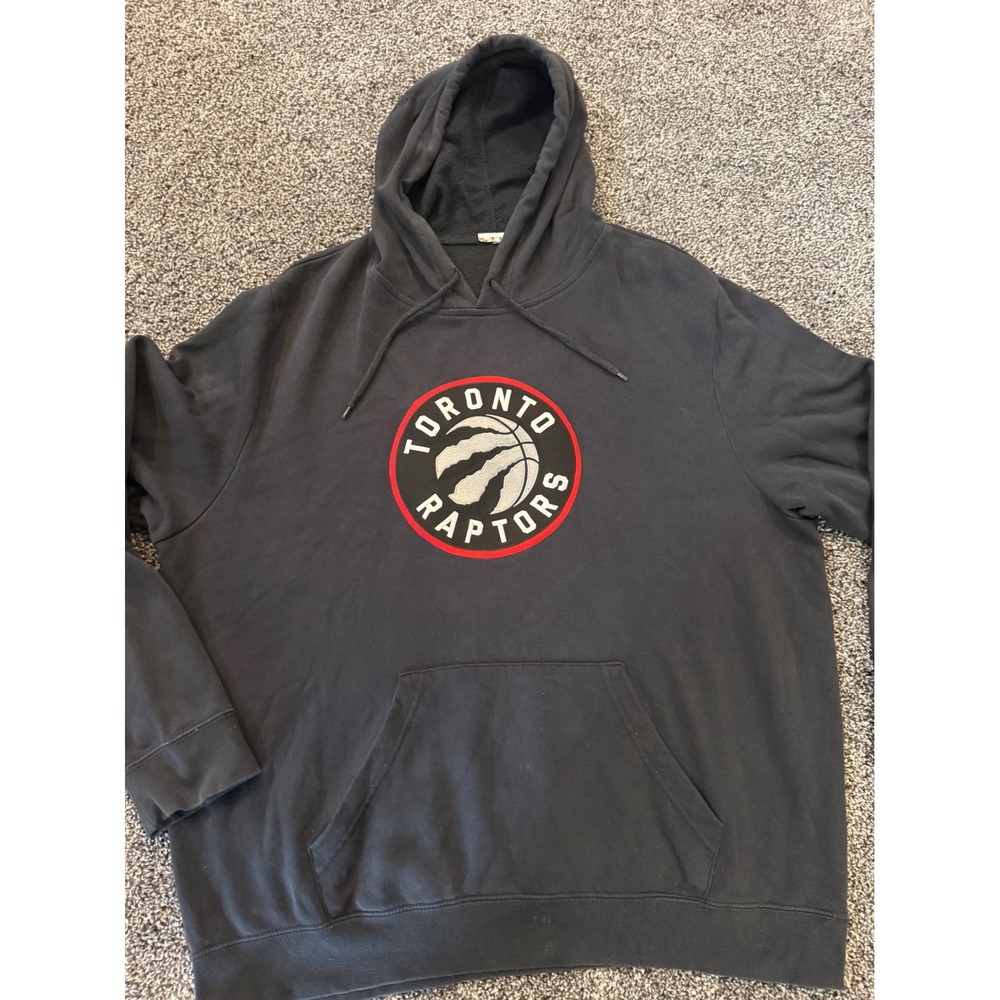 Majestic Toronto Raptors NBA Hoodie Black Embroidered Logo Mens XL 2099